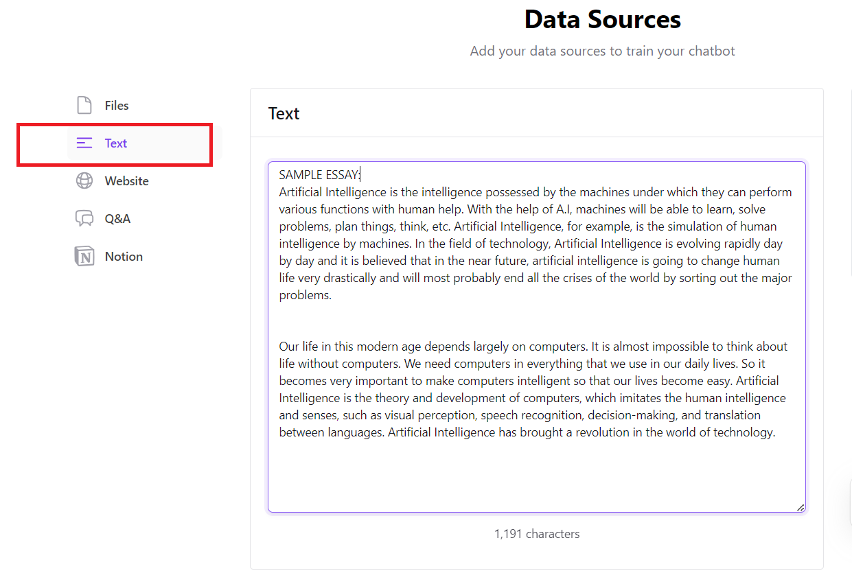 data sources text